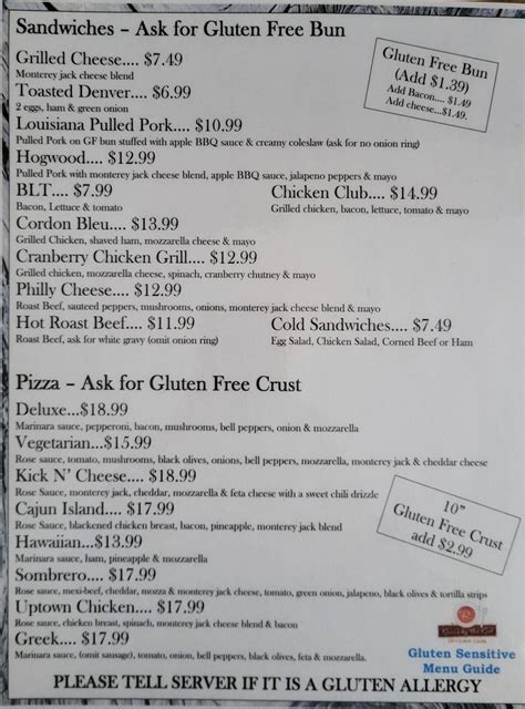 Menu At Roxis Uptown Cafe Selkirk