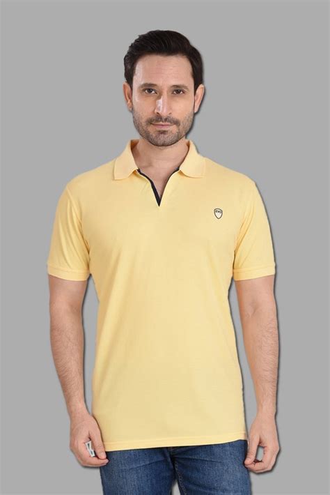 Cotton Half Sleeve Mens Yellow Polo Neck T Shirt Size Xl At Rs 270piece In Daman