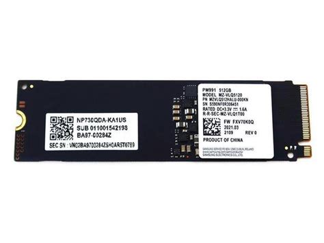 MZVLQ512HALU-000KN_UA Samsung PM991 MZ-VLQ5120 512GB Nvme M.2 2280 Pcie ...