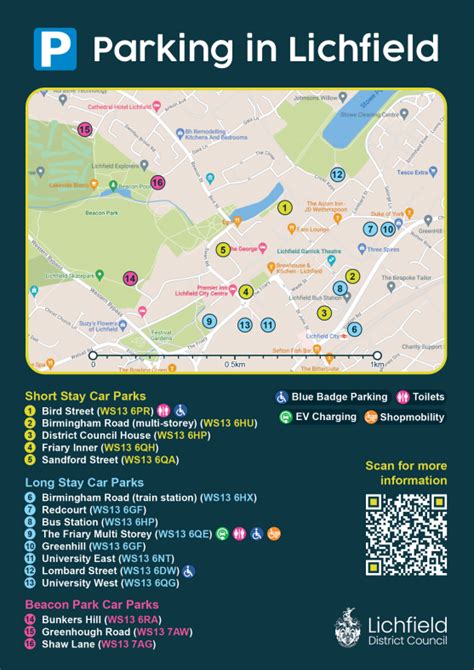 Lichfield city car park map