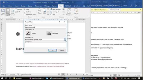 Macros In Word Using A Button And Keyboard Shortcut Youtube