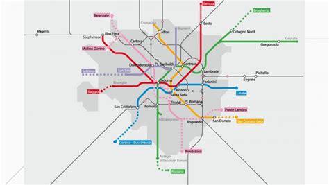 Linee Metropolitana Milano Blu M Rosa M Per Il