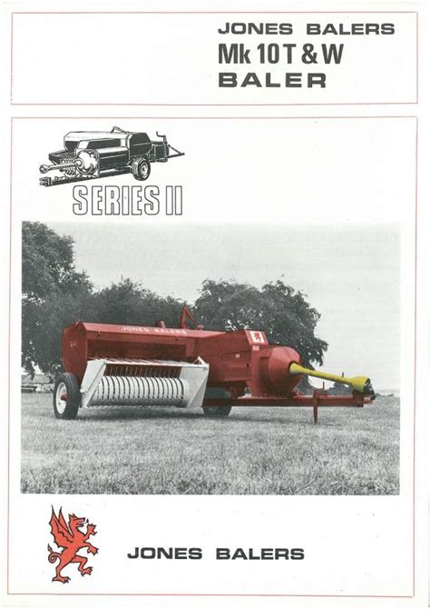 Jones Baler Model Mk 10 T And W Brochure