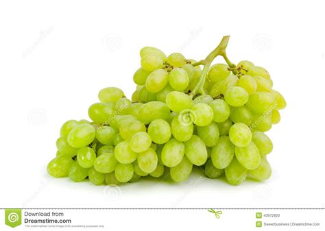 Manojo De Uvas Verdes Maduras Y Jugosas En Un Fondo Blanco Foto De