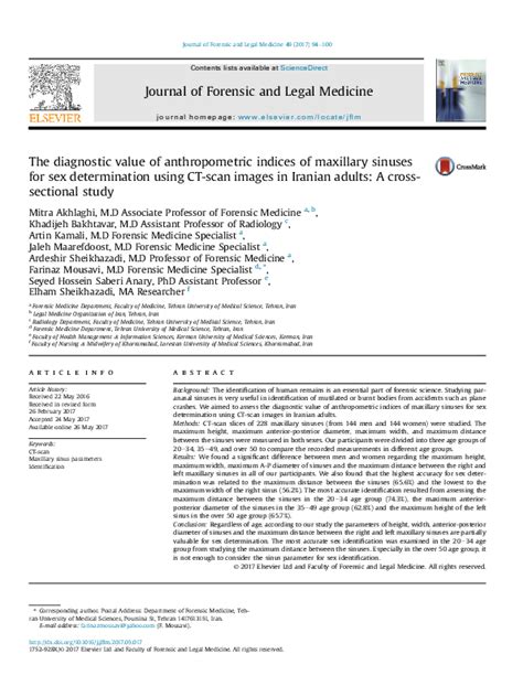 Pdf The Diagnostic Value Of Anthropometric Indices Of Maxillary