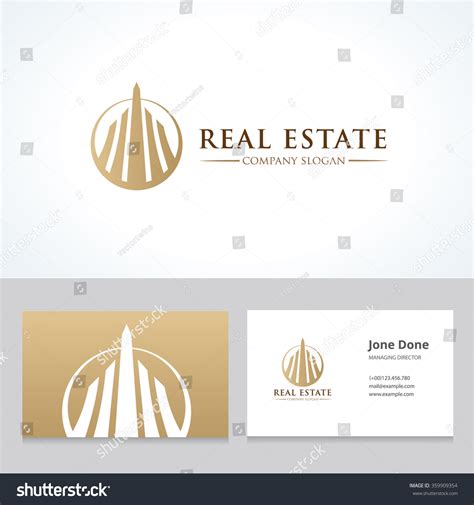 Real Estate Logo Business Card Template Stock Vector (Royalty Free ...