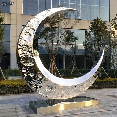 Large Abstract Crescent Moon Sculpture for Outdoor