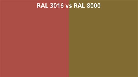 Ral 3016 Vs 8000 Ral Colour Chart Uk