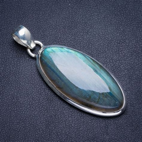 Pendentif Namaḥā Labradorite de Feu et Argent Sterling Bijoux