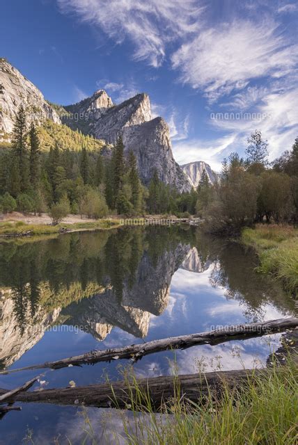 The Three Brothers Reflected In The Merced River In Yosemite Valley Yosemite National Park