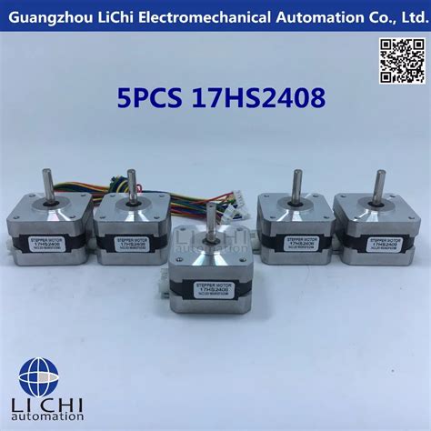 5 Pc Nema17 17hs2408 4 Lead Stepper Motor 42 Motor 42bygh 06a Ce Rosh