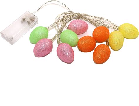 Amazon CVHOMEDECO Colorful Glittered Easter Egg LED String Lights