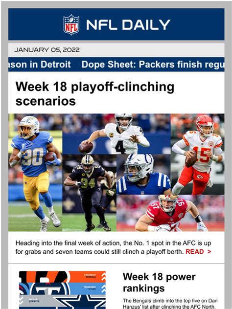 Nfl Game Pass Europe Week 18 Playoff Clinching Scenarios Milled