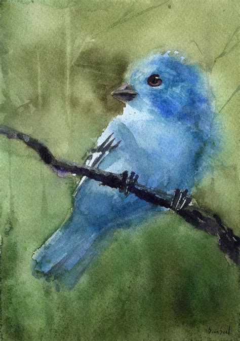 Indigo Bunting Painting By Sean Seal Fine Art America