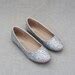 Silver Rock Glitter Flats With Back Satin Bow Bridal Shoes Bridesmaids