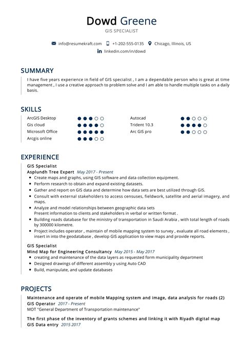 Gis Resume Templates