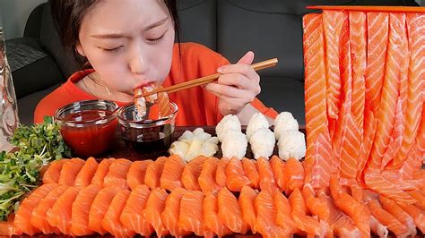 연어데이💕 연어초밥 연어국수 연어 먹방 Salmon Mukbang Youtube