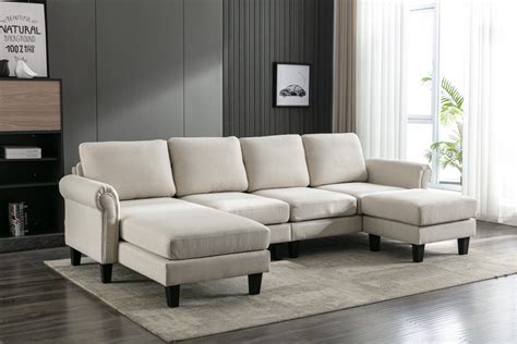 Convertible Sectional Sofa Couch U Shaped Modular Accent Sofa With