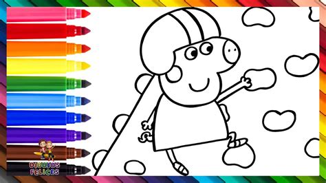 Dibuja Y Colorea A Peppa Pig Escalando Paredes Dibujos Para Ni Os