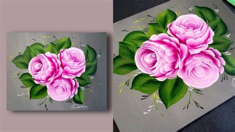 Simple Rose Acrylic Painting Techniques Painting Lessons Learn To