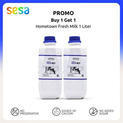 Jual Buy 1 Get 1 Hometown Fresh Milk 1 Liter Shopee Indonesia