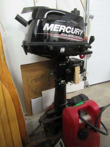 MERCURY OUTBOARD 4 STROKE 6 HP BOAT MOTOR - LIKE NEW - SELLS WITH WITH INTERSTATE DEEP CYCLE ...