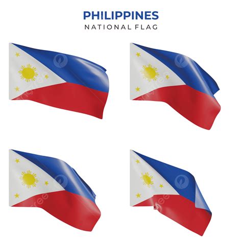 Philippine Flag Waving Clipart Hd Png Set Of 3d Realistic Waving