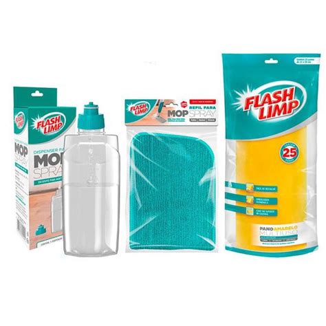 Kit Limpeza Dispenser E Refil Para Mop Spray Flanela Multiuso