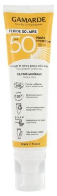 Gamarde Solaire Fluide Haute Protection SPF50 Bio 100 Ml