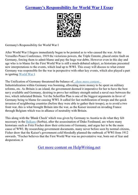 Ww1 Essay Pdf