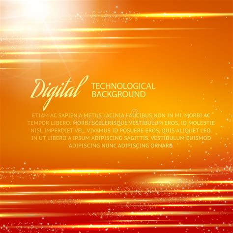 Orange Background With Light Effect Vector Stock Vector Illustration