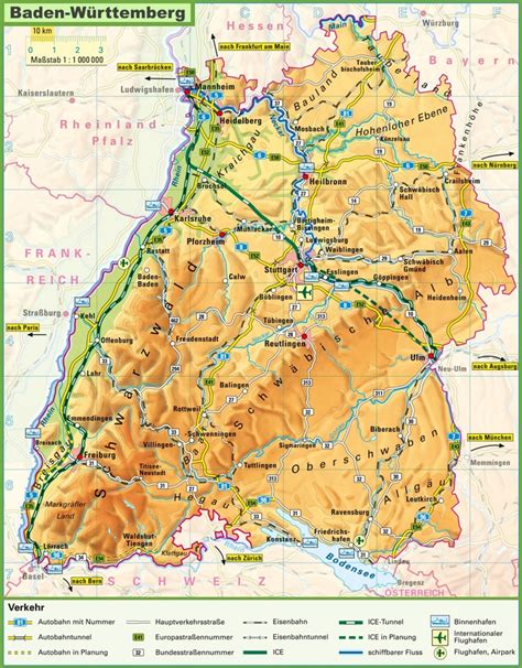 Large detailed map of Baden-Württemberg - Ontheworldmap.com