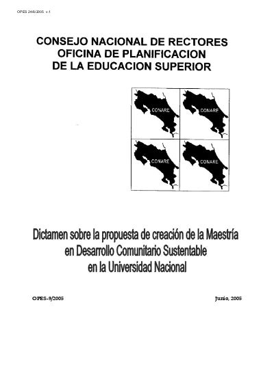 Dictamen Sobre La Propuesta De Creaci N De La Maestr A En Desarrollo