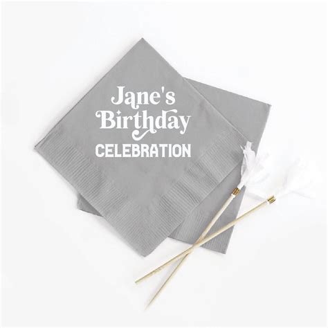 Birthday Celebration Paper Napkins Birthday Party Beverage Napkin