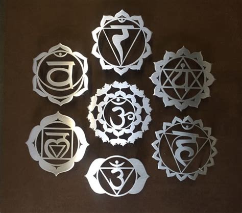 Chakra Symbols Metal Wall Art