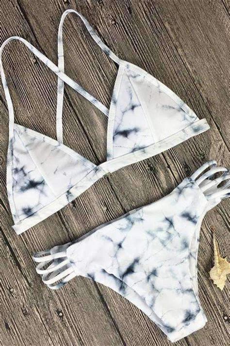 Marble Print Bikini Set In 2019 Bikinis Bikini Beach Swimwear