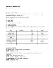 BSBFIA412 Financial Reporting Assessment 2 Docx Financial Reporting