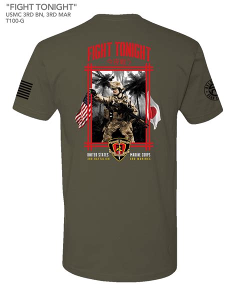 T100 Fight Tonight Classic Cotton T Shirt Usmc 3rd Battalion 3rd Reloaded Gear Co