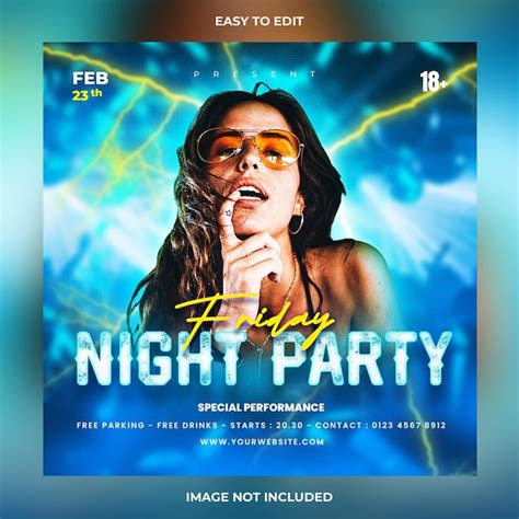 Premium PSD Psd Club Dj Party Flyer Social Media Post And Web Banner