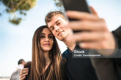 Romantic Couple Self Photographing Stock Photo Download Image Now