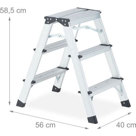 Relaxdays Trittleiter Stufen Klappbare Bockleiter Alu Beidseitig