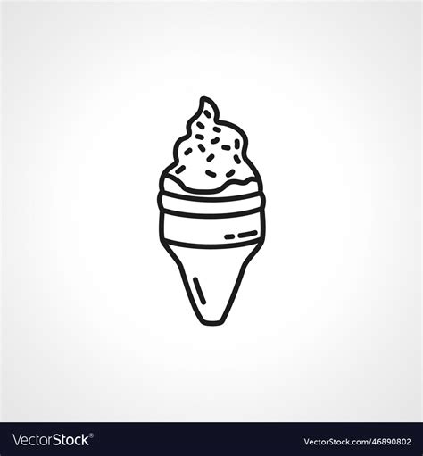 Ice Cream Cone Line Icon Cream Cone Outline Vector Image