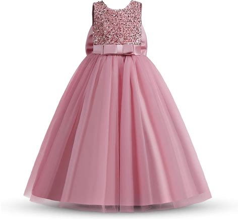 Nnjxd Fille Tincelle Robe Paillettes Princesse F Te De No L Fleur