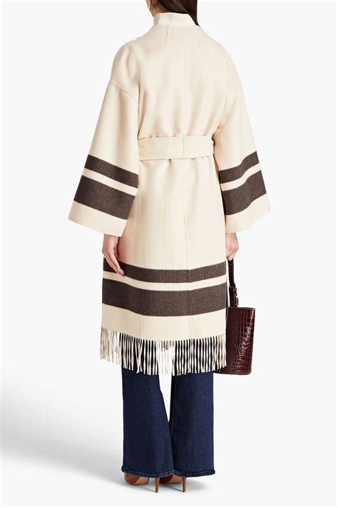 Zimmermann Belted Fringed Brushed Wool Felt Coat The Outnet