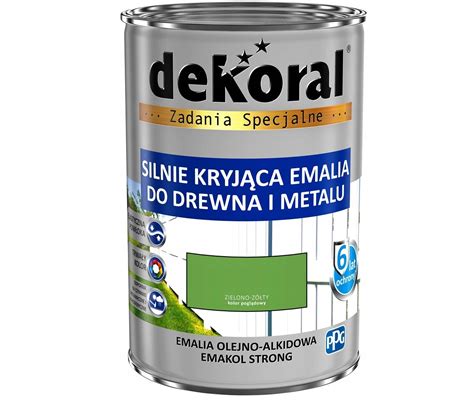 EMALIA FARBA DO DREWNA I METALU ZIELONO ŻÓŁTA 0 9L EMAKOL Cena