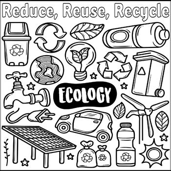 Reduce Reuse Recycle Coloring Page Sheet Earth Day Coloring Page