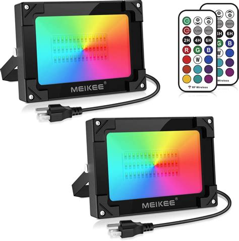 Meikee Rgb Led Flood Light Super Bright W Outdoor Color Changing Led