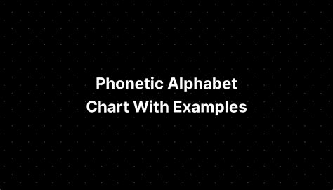 Phonetic Alphabet Chart With Examples - IMAGESEE