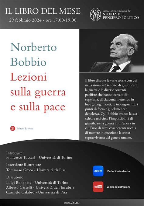 Norberto Bobbio Lezioni Sulla Guerra E Sulla Pace Associazione