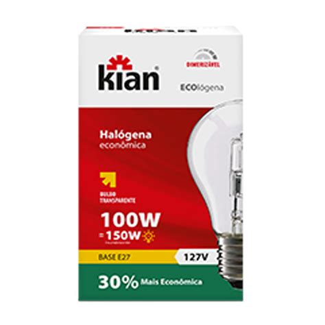 Lâmpada Incolor Ecológena 100W Kian 127V Tenda Atacado